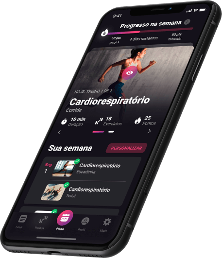 iPhone com o Workout App aberto